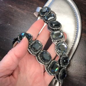 Vince Camuto Jeweled Leather Wedge Sandals